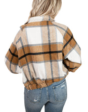 Brown Plaid Cropped Shacket