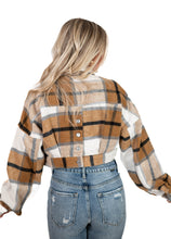 Brown Plaid Cropped Shacket