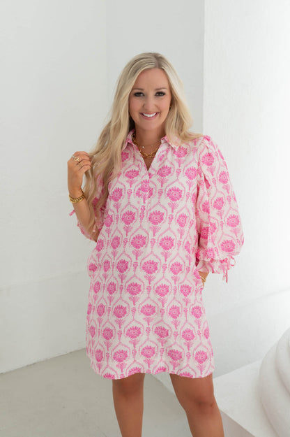 The Bloom Babe Pink Floral Dress