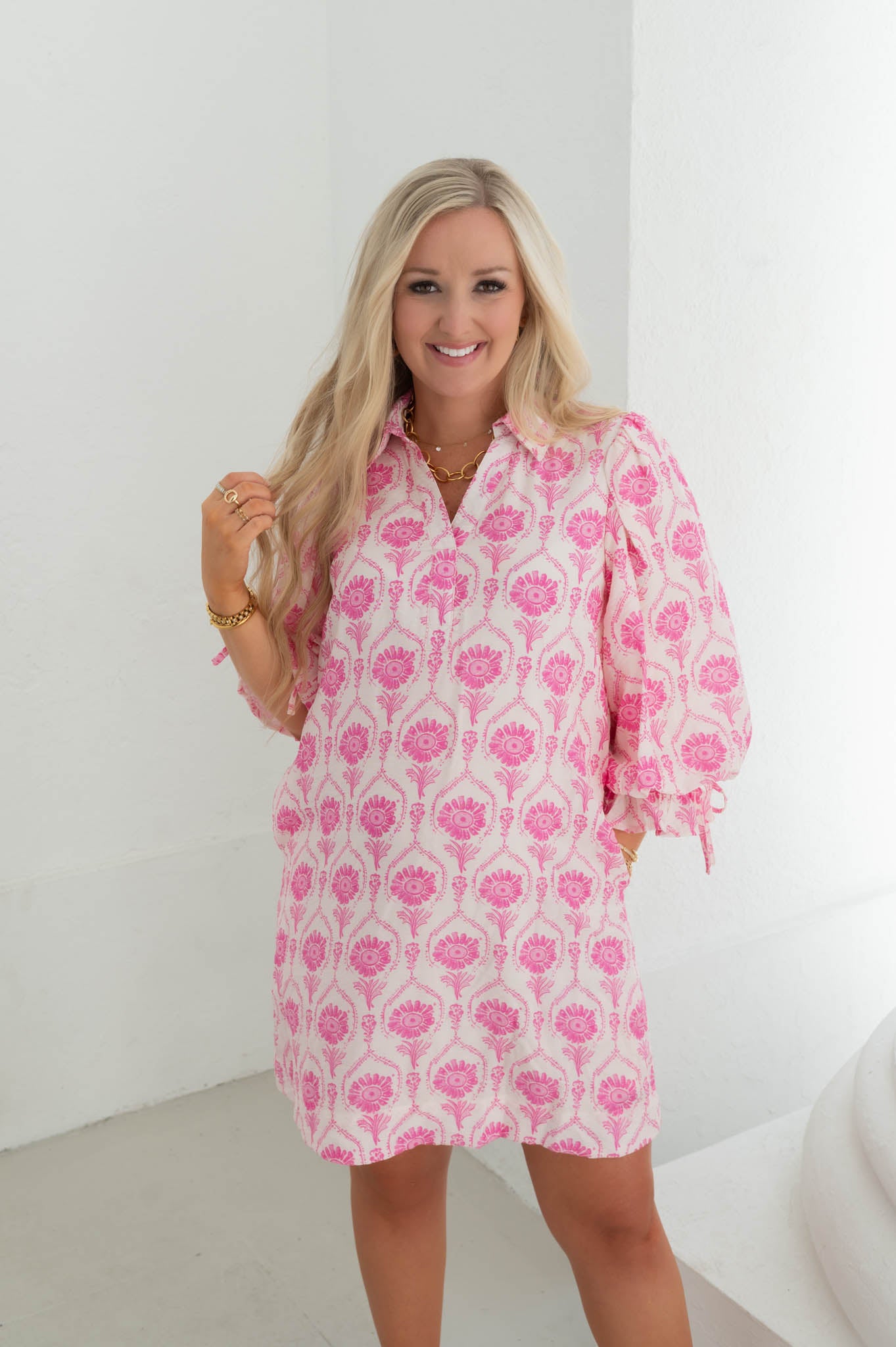 The Bloom Babe Pink Floral Dress