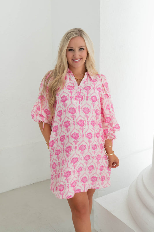 The Bloom Babe Pink Floral Dress