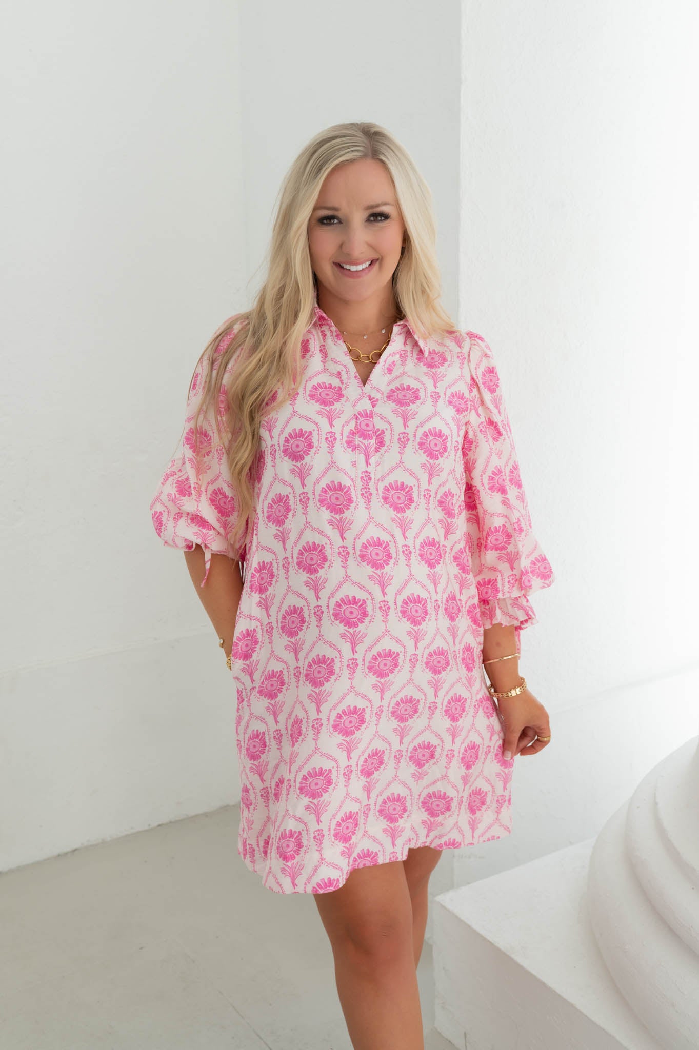 The Bloom Babe Pink Floral Dress