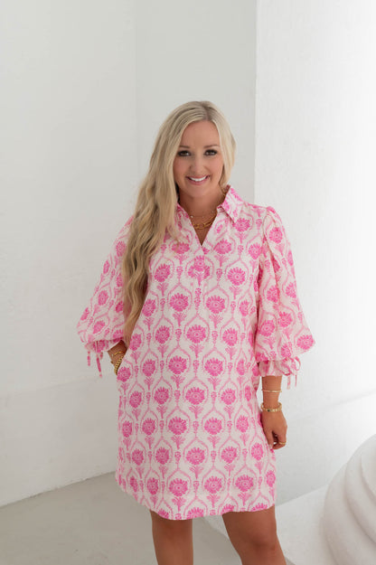 The Bloom Babe Pink Floral Dress