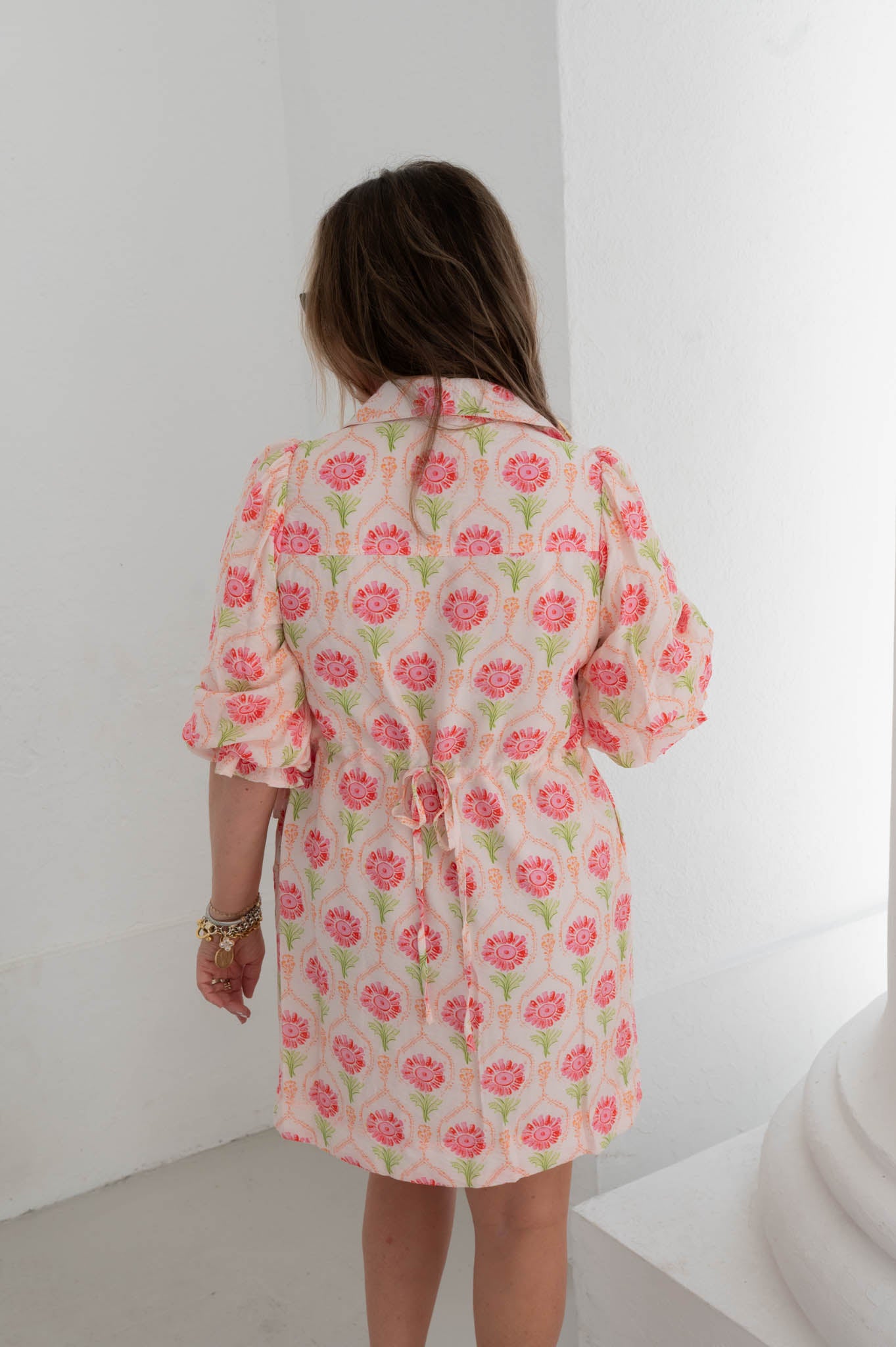 The Bloom Babe Cream/Coral Floral Dress