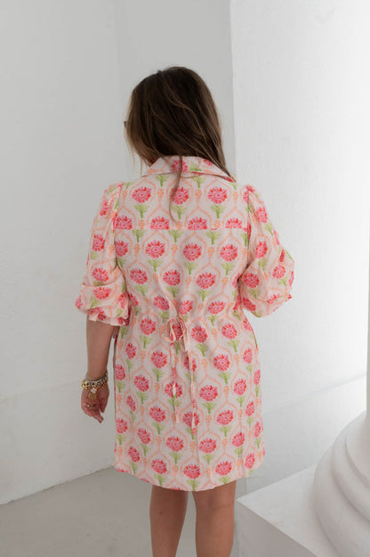 The Bloom Babe Cream/Coral Floral Dress