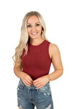 Burgundy Crew Neck Bodysuit