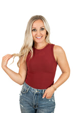 Burgundy Crew Neck Bodysuit
