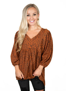 Cinnamon Animal Print Top