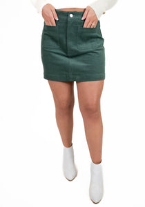 Olive Corduroy Skirt