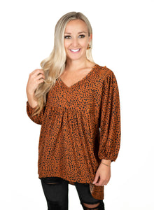 Cinnamon Animal Print Top