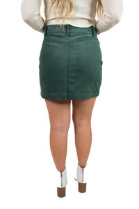 Olive Corduroy Skirt
