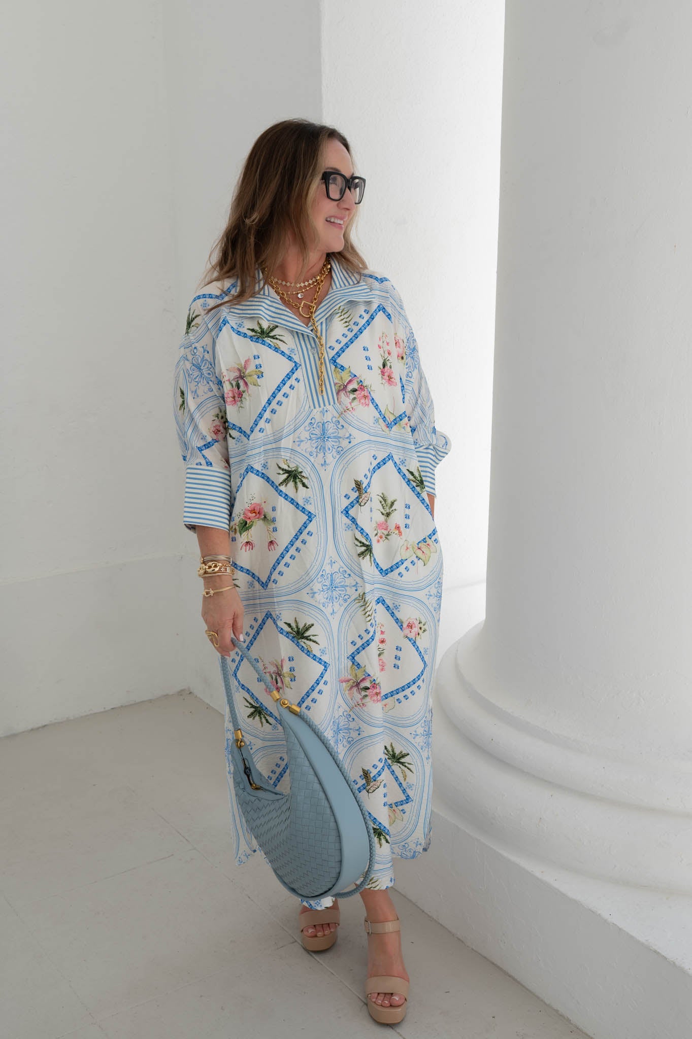 The Santorini Bloom Maxi Dress