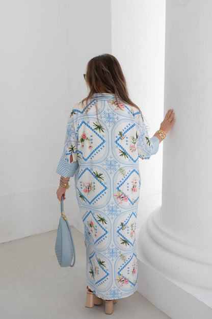 The Santorini Bloom Maxi Dress