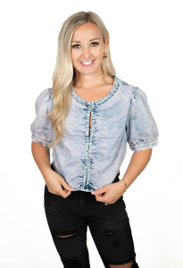 Denim Washed Crop Top