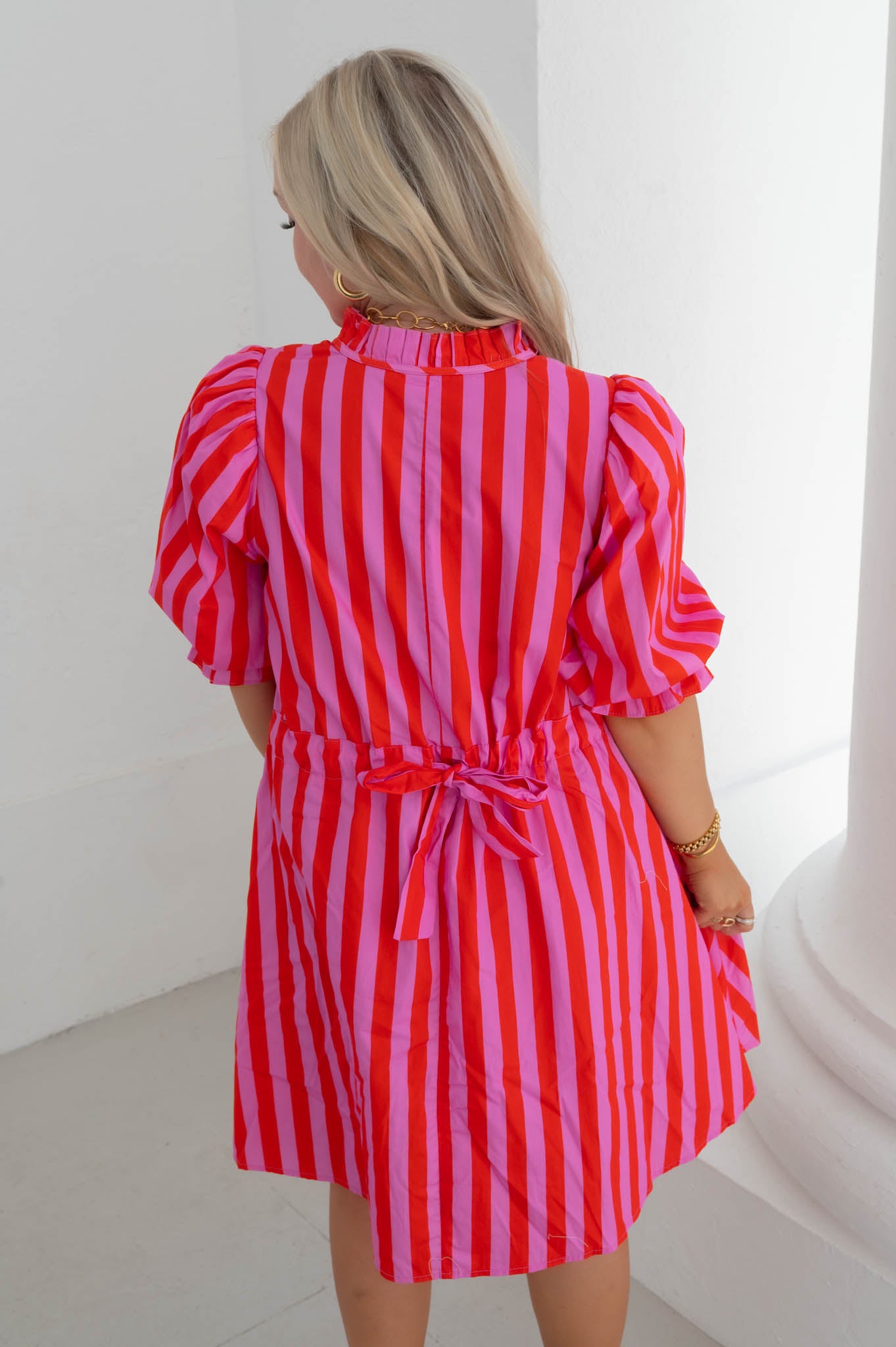 The Fiesta Stripe Pink/Red Mini Dress