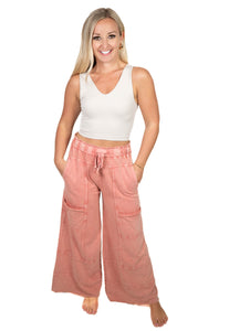 Mauve Cargo Flowy Pants