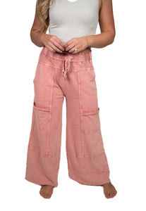 Mauve Cargo Flowy Pants