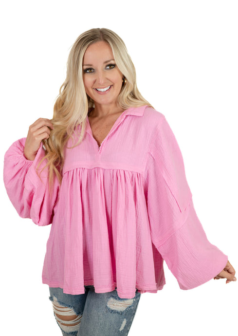 Pink Babydoll Top