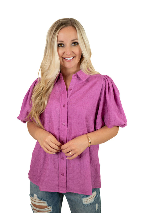 Orchid Puff Sleeve Top