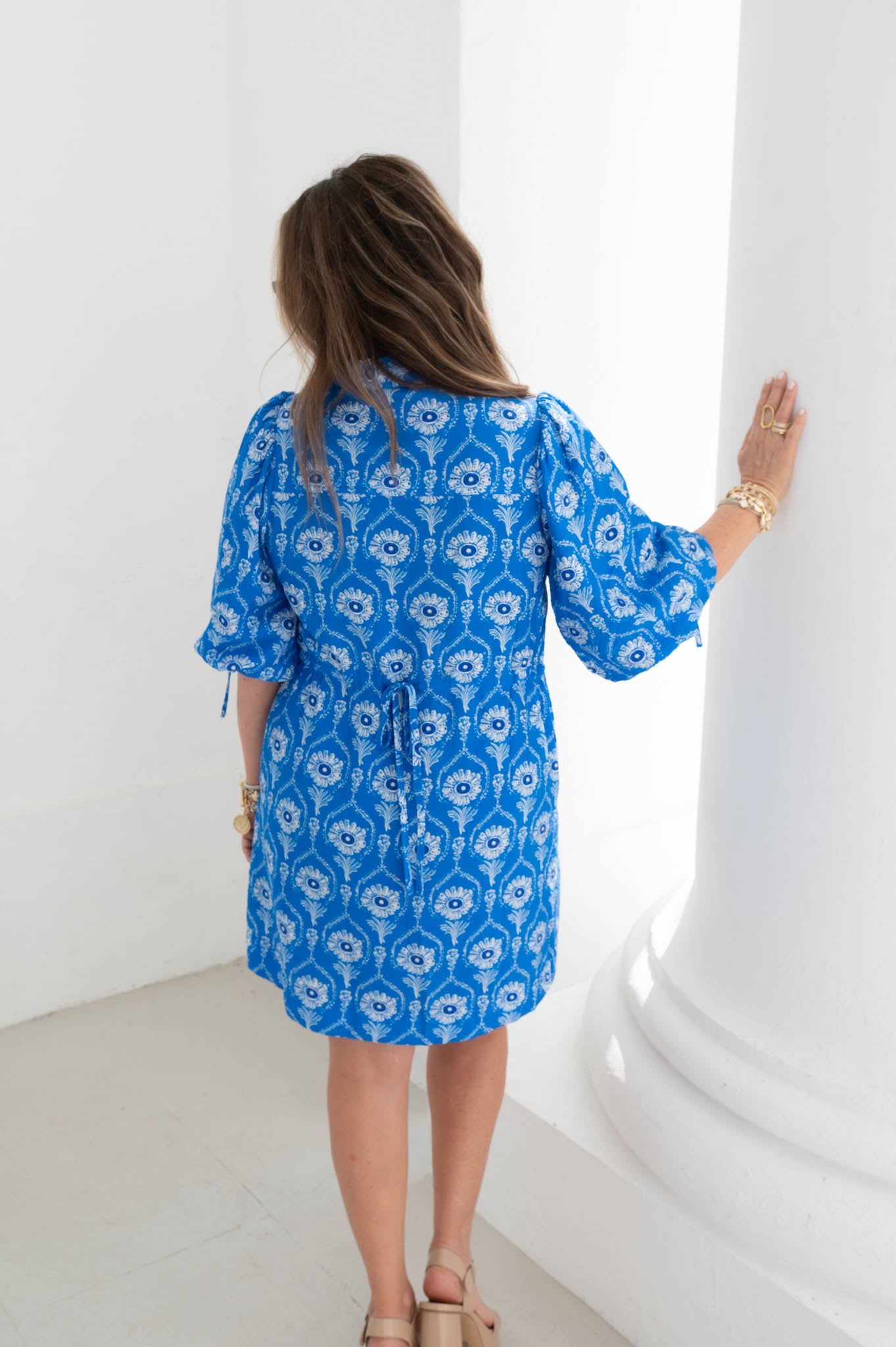 The Bloom Babe Blue Floral Dress