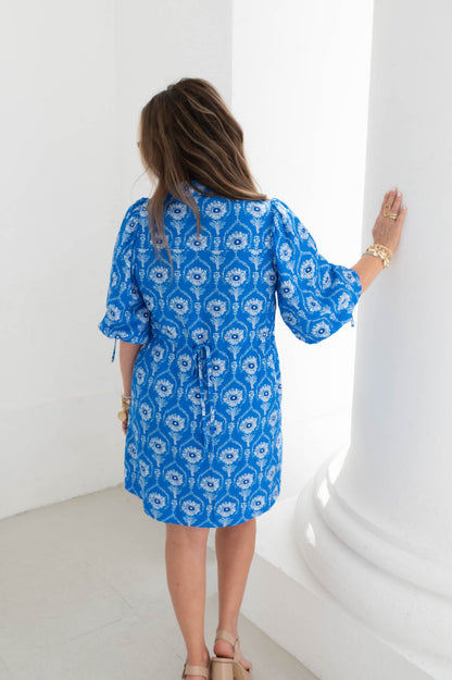 The Bloom Babe Blue Floral Dress