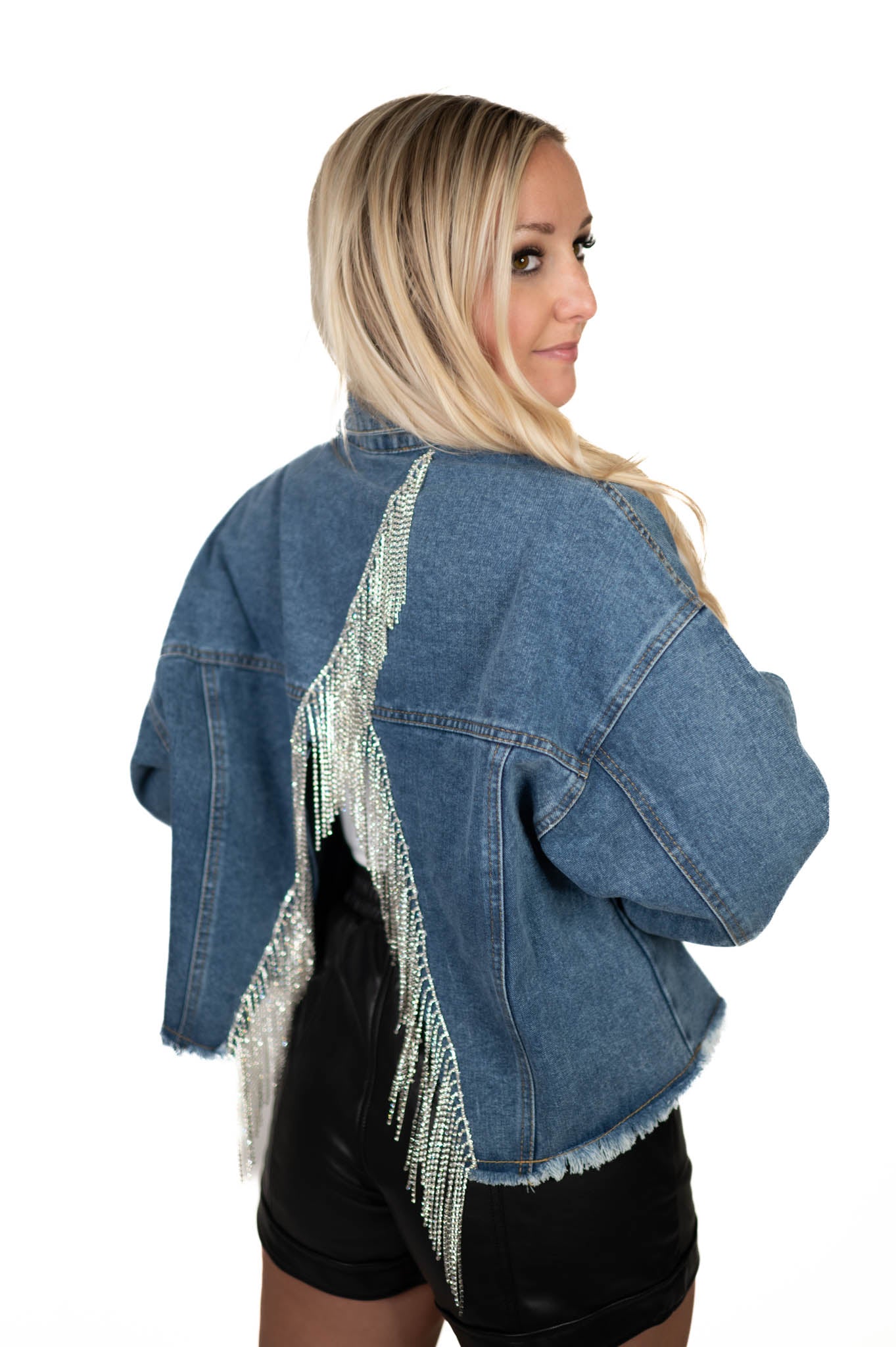 Denim Rhinestone Jacket