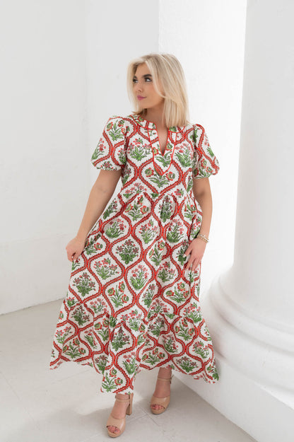 Bloom Boldly Botanical Printed Midi Dress