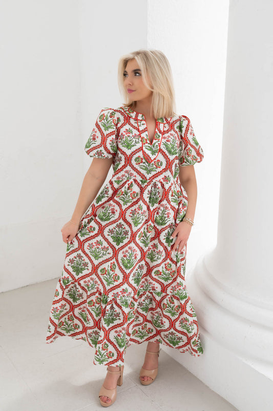 Bloom Boldly Botanical Printed Midi Dress