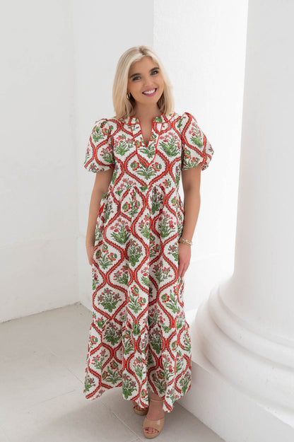 Bloom Boldly Botanical Printed Midi Dress