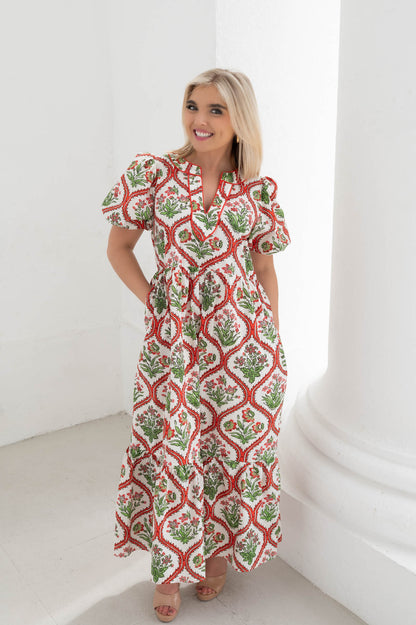 Bloom Boldly Botanical Printed Midi Dress