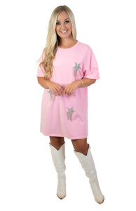 Pink Star T Shirt Dress