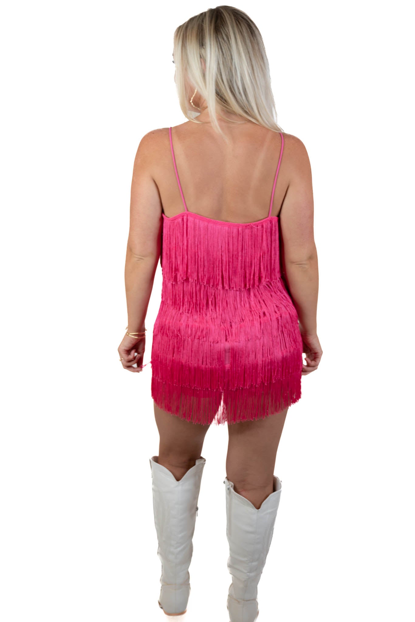Fuchsia Fringe Romper