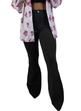 Black High Rise Flare Pants