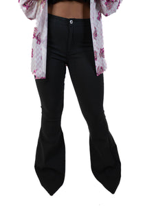 Black High Rise Flare Pants