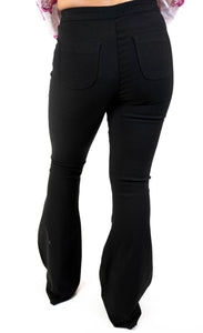 Black High Rise Flare Pants