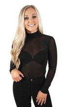 Black Rhinestone Bodysuit