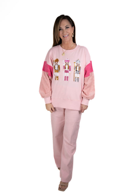 Pink Oversized Nutcracker Sweatshirt