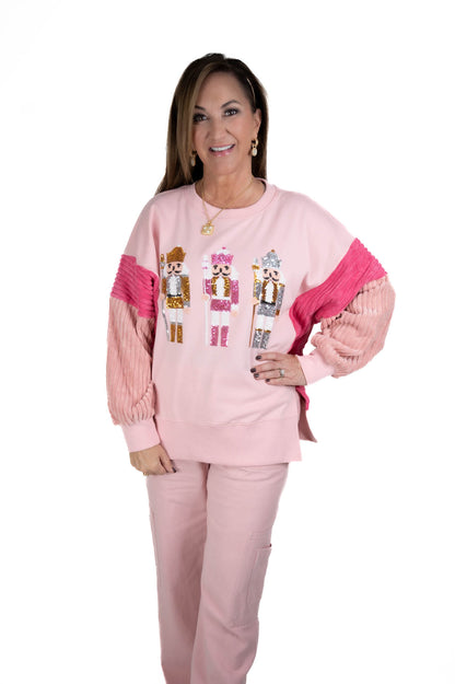 Pink Oversized Nutcracker Sweatshirt