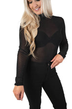Black Rhinestone Bodysuit
