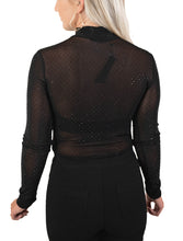 Black Rhinestone Bodysuit