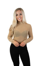 Beige Rhinestone Bodysuit