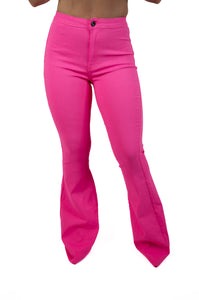 Neon Pink Dance Party Bell Bottoms