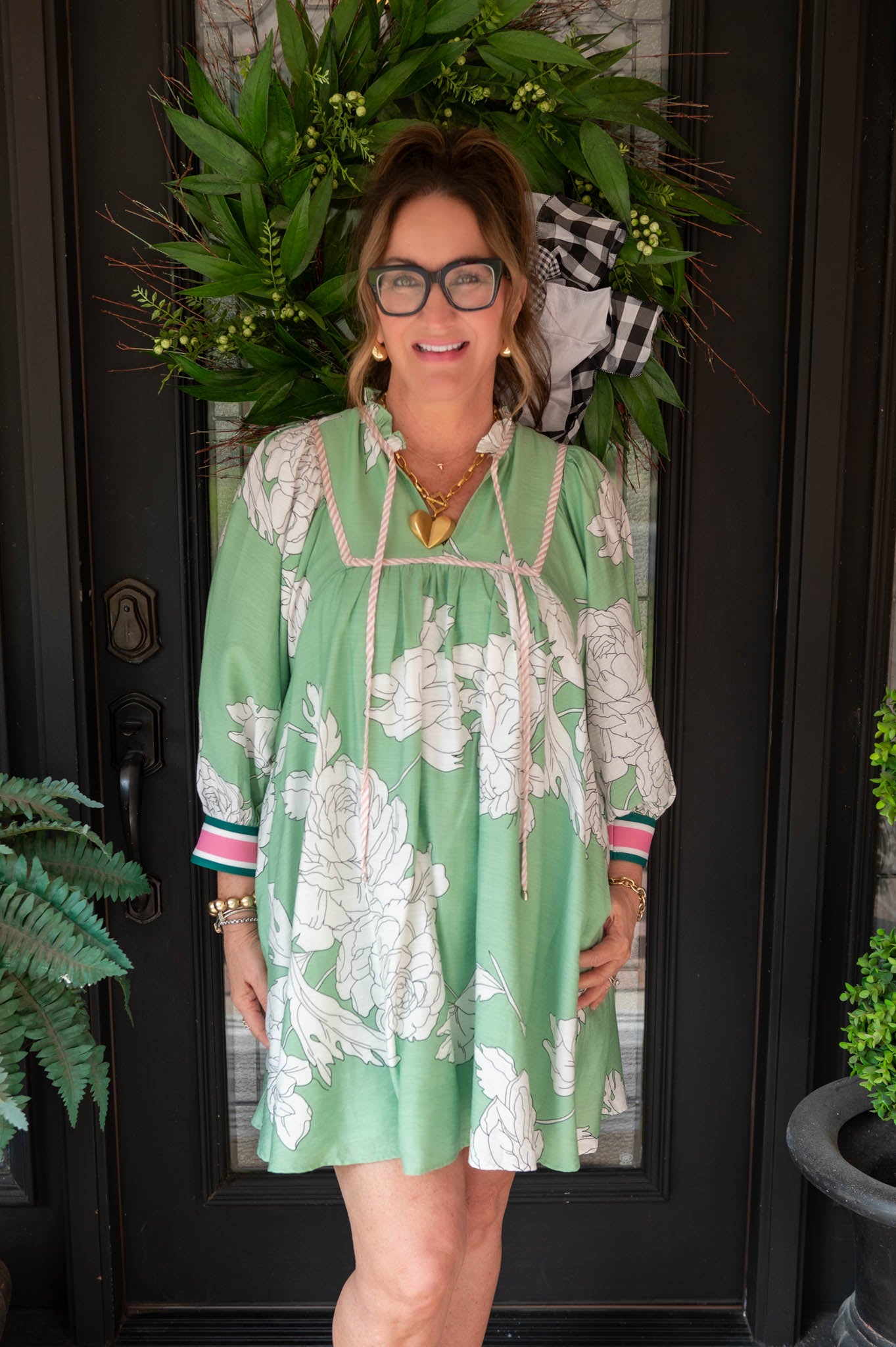 Green Floral Mini Dress