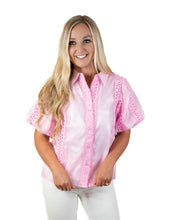 Romantic Lace Trim Blush Top