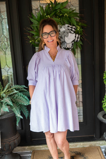 Lavender Striped Dress