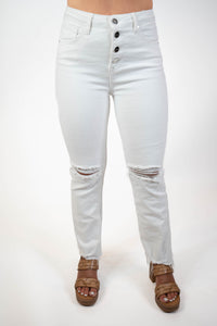 White Lightning Distressed High Rise Jeans