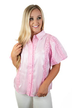 Romantic Lace Trim Blush Top