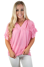 Pink V Neck Top