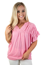 Pink V Neck Top