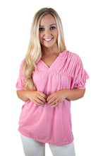 Pink V Neck Top